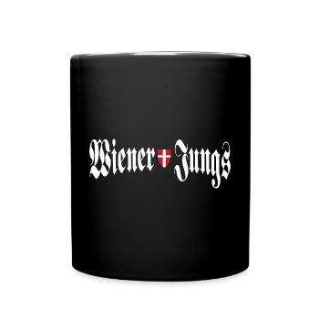 Wiener Jungs Wien Ultras Hooligans - Tasse einfarbig - Schwarz - Vorne