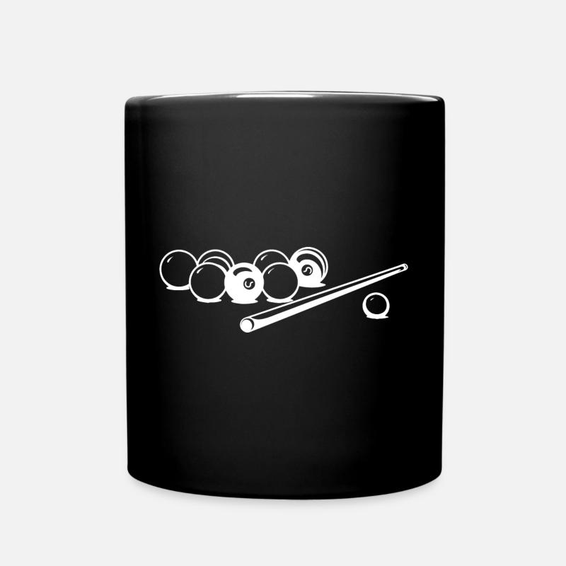 Billardkugeln Zeichnung - Tasse einfarbig - Schwarz