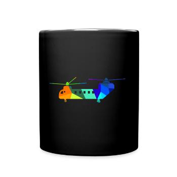 Double hélicoptère Rainbow Airplanes - Mug uni - noir - Devant