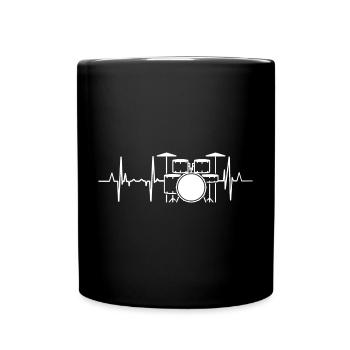 Battement de cœur du batteur - Mug uni - noir - Devant