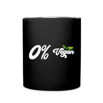 0% Vegan - Tasse einfarbig - Schwarz - Vorne
