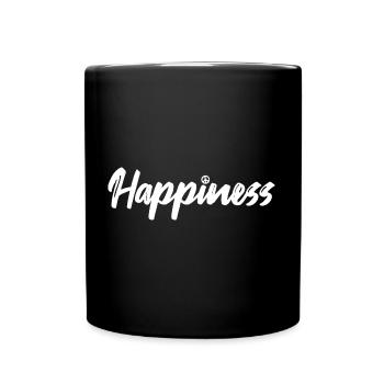 Happiness Peace - Tasse einfarbig - Schwarz - Vorne