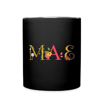 MAE Name Decorated with Flowers - Full Colour Mug - black - Front