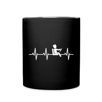 Bus Driver ECG Heart Line - Full Colour Mug - black - Front