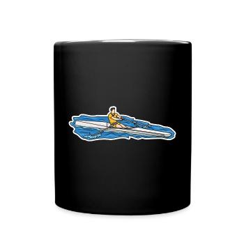 Ruderer Skizze - Tasse einfarbig - Schwarz - Vorne