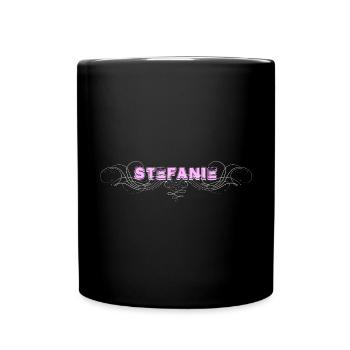 STEFANIE lettering with decorative lines - Full Colour Mug - black - Front
