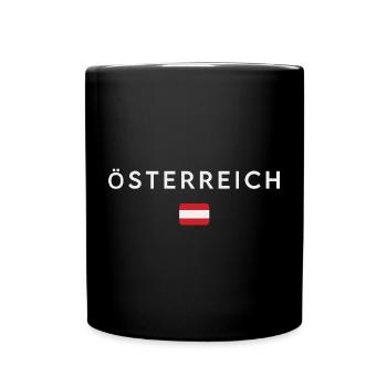 Flag of Austria, Austrian pride - Full Colour Mug - black - Front
