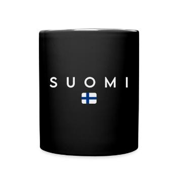 Flagge von Finnland, finnischer Stolz - Tasse einfarbig - Schwarz - Vorne