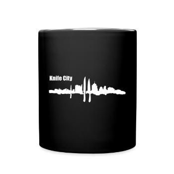 Messer Stadt - Tasse einfarbig - Schwarz - Vorne