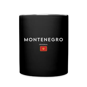 Flagge von Montenegro, montenegrinischer Stolz - Tasse einfarbig - Schwarz - Vorne