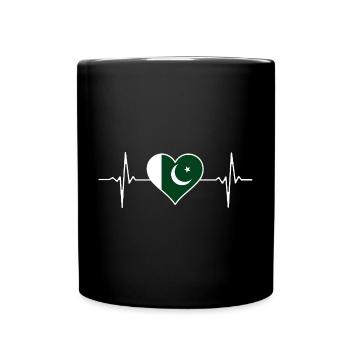 Battement de cœur du drapeau pakistanais - Mug uni - noir - Devant