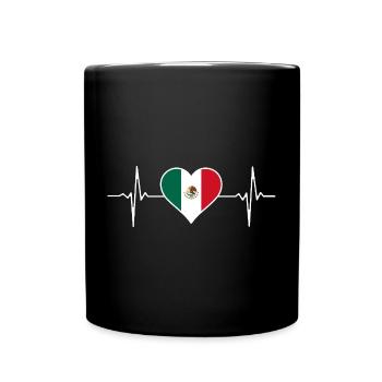 Battement de cœur du drapeau du Mexique - Mug uni - noir - Devant