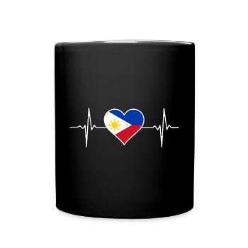 Philippines Flag Heartbeat - Full Colour Mug - black - Front
