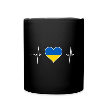Battement de cœur du drapeau de l’Ukraine - Mug uni - noir - Devant