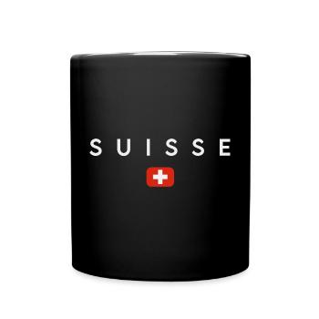 Flag of Switzerland, Swiss pride - Full Colour Mug - black - Front