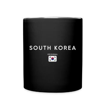 Südkoreanische Flagge, Südkoreanischer Stolz - Tasse einfarbig - Schwarz - Vorne
