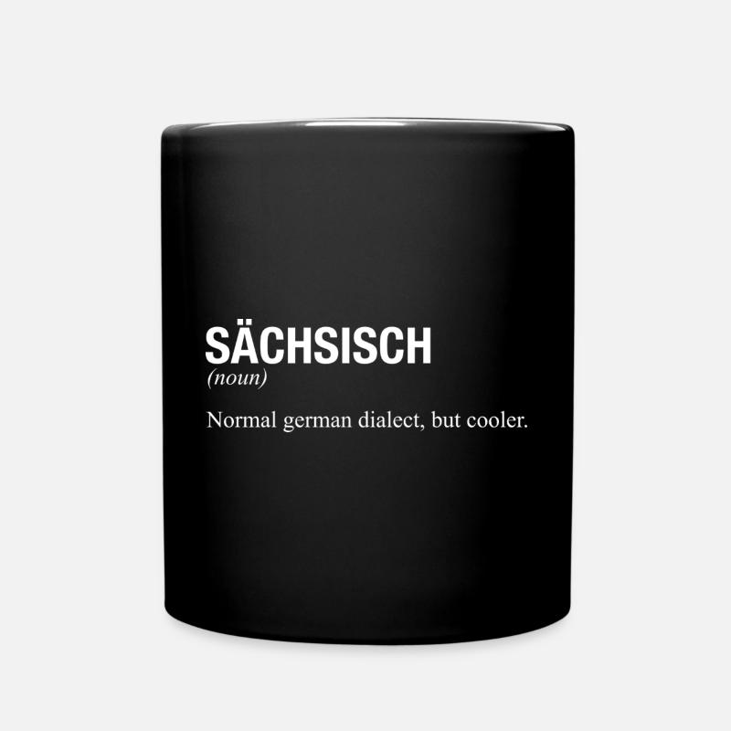 SÄCHSISCH Sachsen - Tasse einfarbig - Schwarz
