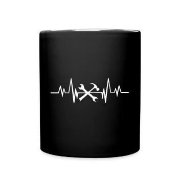Heartbeat mechanic - Full Colour Mug - black - Front