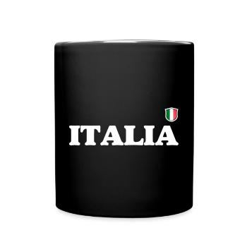 Italia Wappen Vintage Typografie - Tasse einfarbig - Schwarz - Vorne