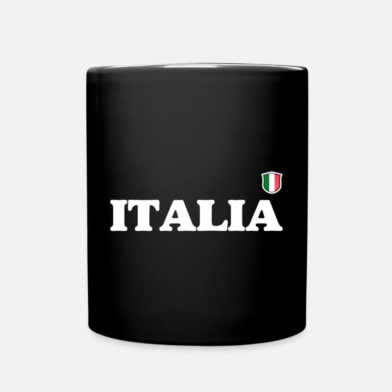 Italia Wappen Vintage Typografie - Tasse einfarbig - Schwarz