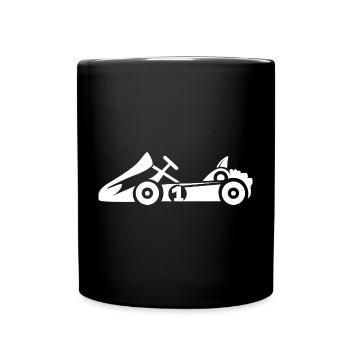 gokart racing - Symbol Rennfahrer - Tasse einfarbig - Schwarz - Vorne