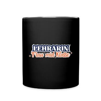 Lehrarin - Frau mid Klasse, Lehrerin - Tasse einfarbig - Schwarz - Vorne