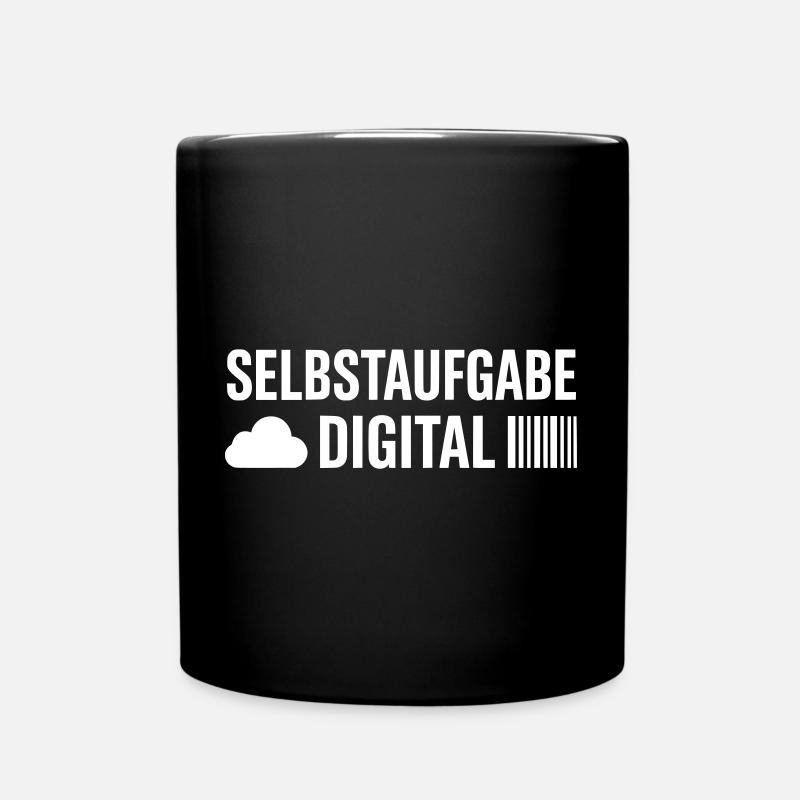 DIGITAL SELF-ABANDONMENT – PORTABLE CONTRADICTION - Full Colour Mug - black