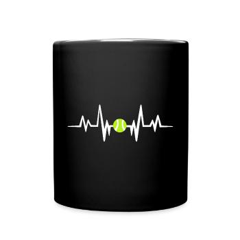 Tennisball heartbeat - Tasse einfarbig - Schwarz - Vorne