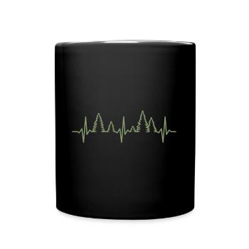 Wald Herzschlag Natur Bäume Naturliebhaber - Tasse einfarbig - Schwarz - Vorne