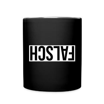 FALSCH White and Black by Falsches Design - Tasse einfarbig - Schwarz - Vorne