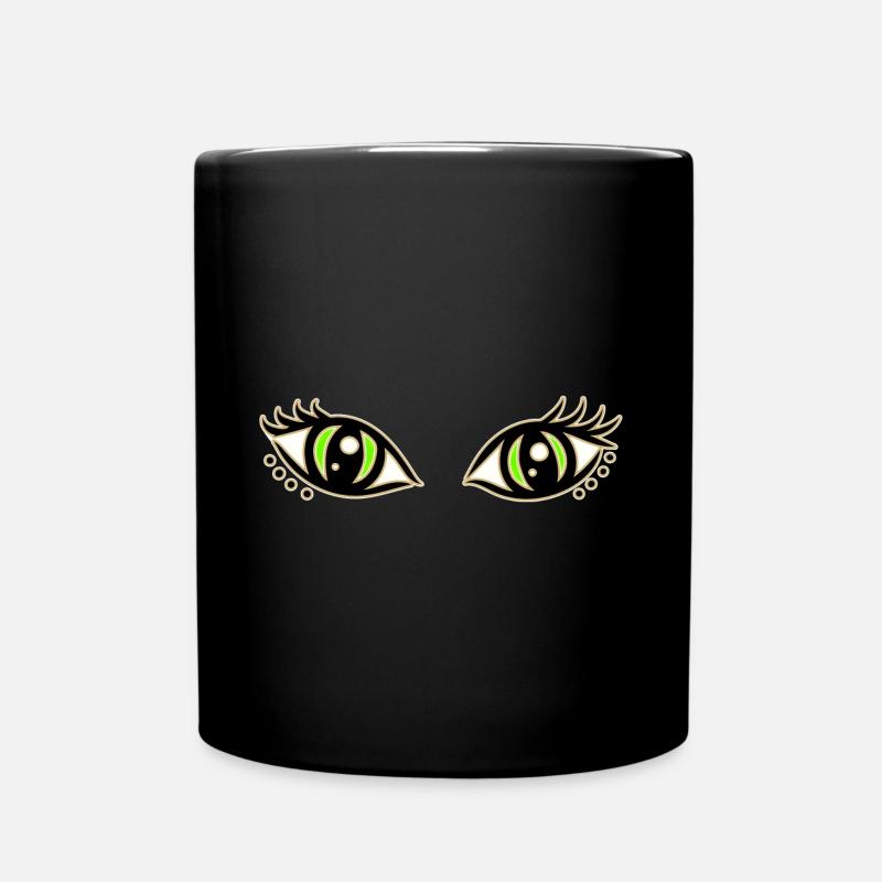 chat chats yeux visage Halloween animaux formes - Mug uni - noir