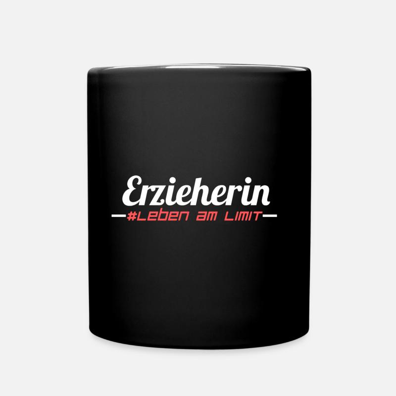 Erzieherin Beruf - Tasse einfarbig - Schwarz