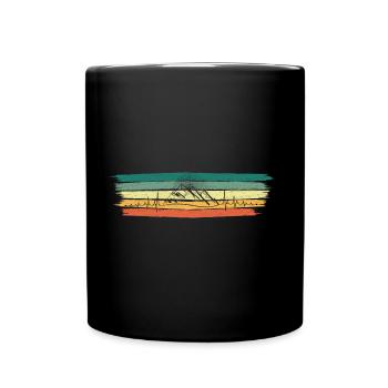 Heartbeat Mountains Retro Vintage 80s Gift Alps - Full Colour Mug - black - Front
