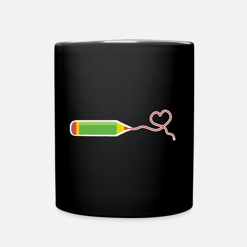 Crayon à dessin avec coeur - Mug uni - noir
