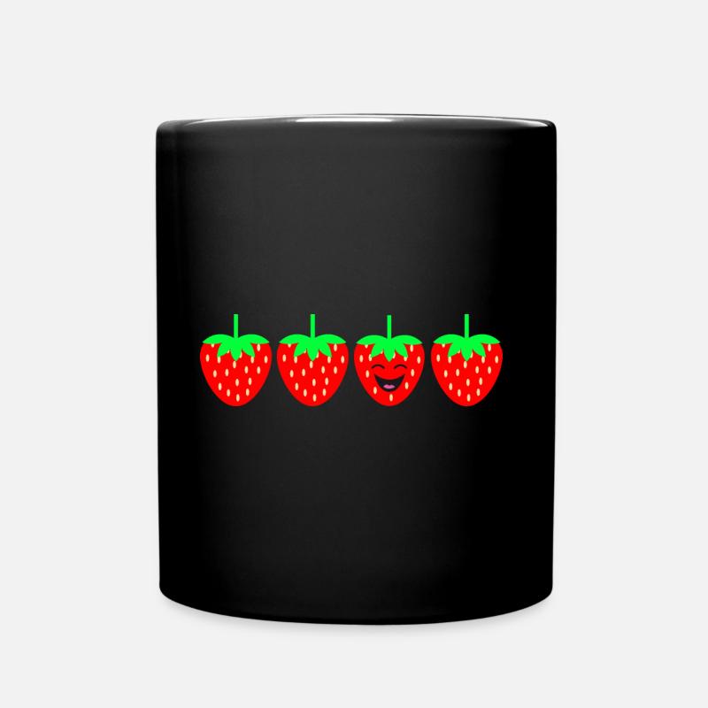 Erdbeere anders - Tasse einfarbig - Schwarz