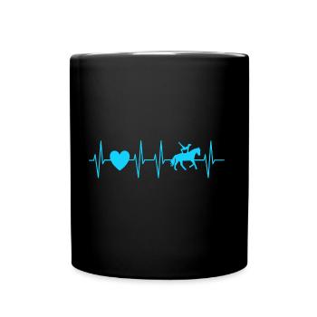 Volti Herzschlag - Voltigierer Geschenk - Tasse einfarbig - Schwarz - Vorne
