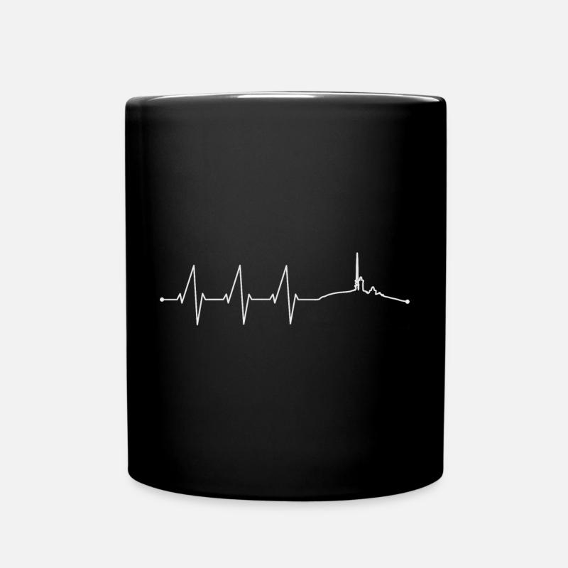 Harz Style - Herzschlag Brocken Harz Geschenk - Tasse einfarbig - Schwarz