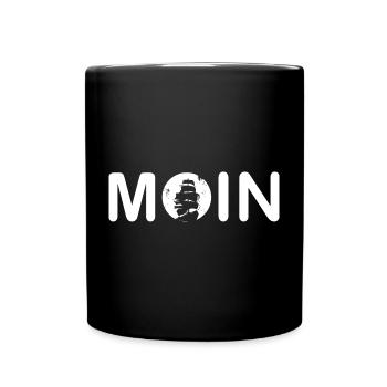 moin Boot hamburg sylt rostock symbol mojn Logo - Tasse einfarbig - Schwarz - Vorne
