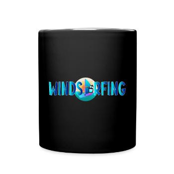 Windsurfing Penguin - Tasse einfarbig - Schwarz - Vorne