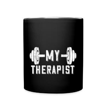 Mon thérapeute GYM Musculation Fitness Poids - Mug uni - noir - Devant