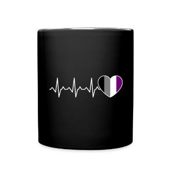 Ace Pride Heartbeat Asexuel - Mug uni - noir - Devant
