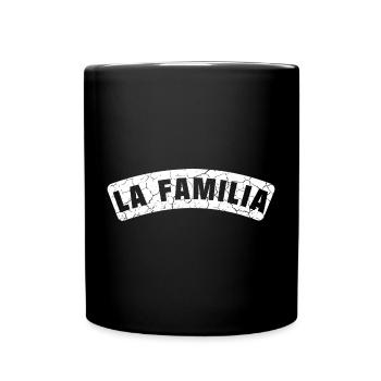 La Familia gebogen im grunge style - Tasse einfarbig - Schwarz - Vorne