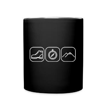 Chaussures de randonnée Boussole Paysage Montagnes Icônes - Mug uni - noir - Devant