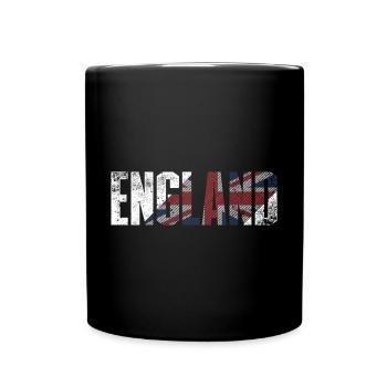 England Union Jack Typografie - Tasse einfarbig - Schwarz - Vorne