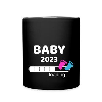 Baby 2023 Pregnancy Mother Mom Idea - Full Colour Mug - black - Front