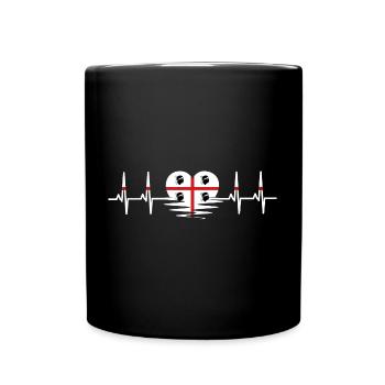 Sardinien Flagge Herzschlag Puls Sardische Fahne - Tasse einfarbig - Schwarz - Vorne