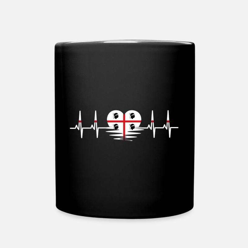 Sardaigne Drapeau Heartbeat Pulse Drapeau sarde - Mug uni - noir