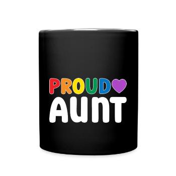 Proud Aunt LGBT - Full Colour Mug - black - Front