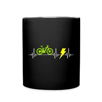 E-Bike Vélo électrique Vélo Cyclisme Heartbeat - Mug uni - noir - Devant