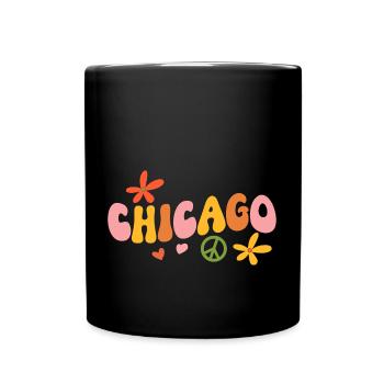 Chicago 70er Jahre Hippie - Tasse einfarbig - Schwarz - Vorne
